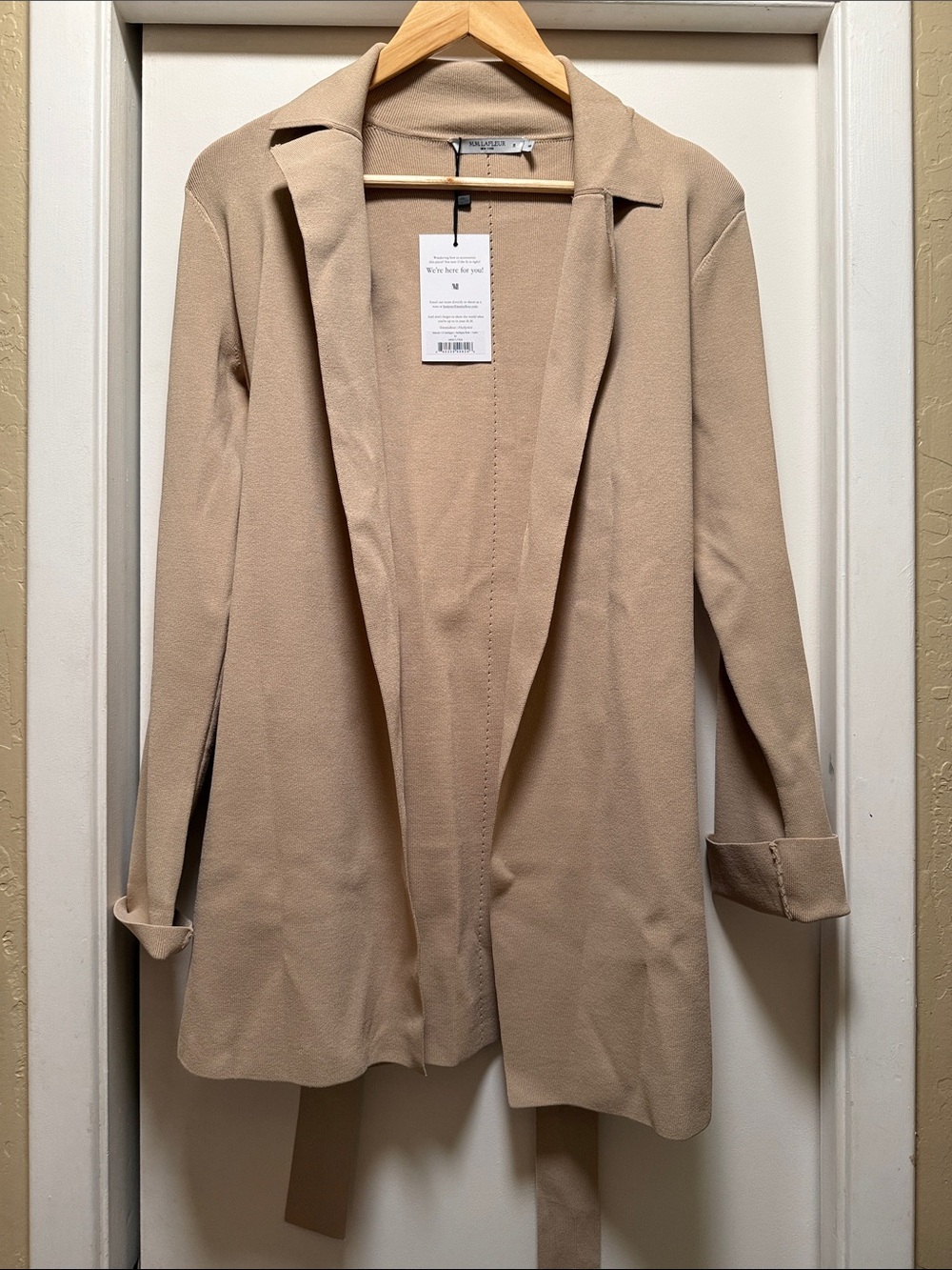 M.M. Lafleur Women’s Open Front Beige Trench Blazer